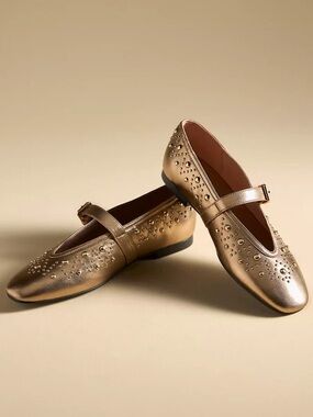 BIBI LOU Studded Mary Jane Flats Size 39 Anthropologie